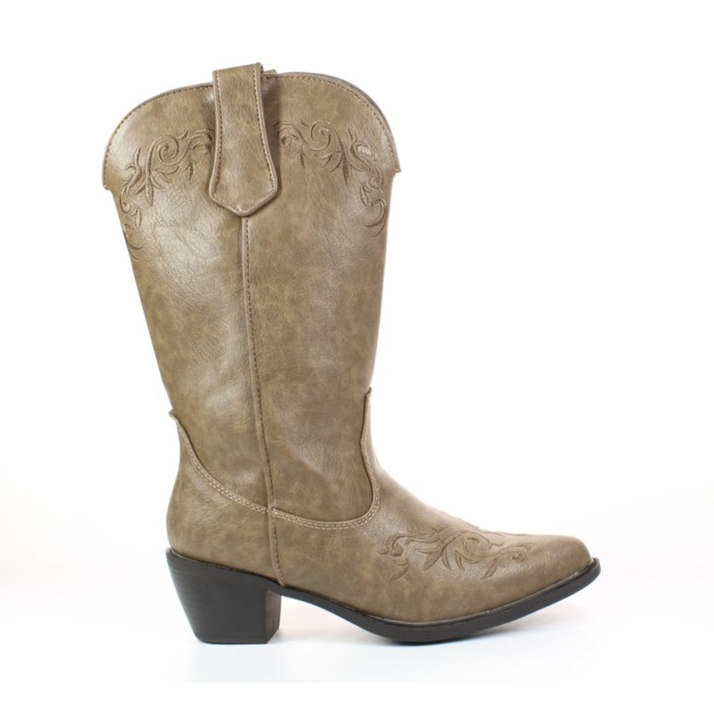 Roper Womens Scrolls And Vines Tan Cowboy, Western Boots Size 6.5 Medium (B, M)